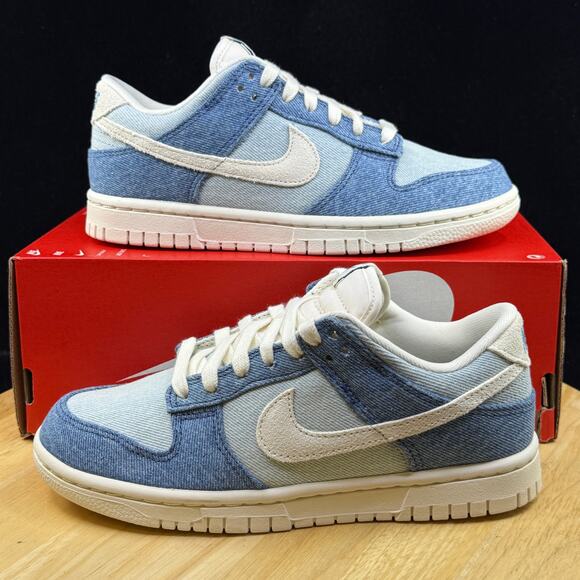 Nike Dunk Low Smokey Blue Denim IH5073-006 Womens New Size 6 Sneakers - Picture 1 of 10